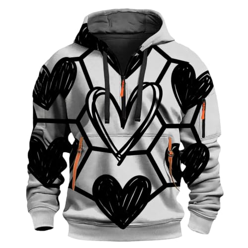 Sudaderas de hombre y mujer con capucha y estampado moderno manga larga gris XL 3
