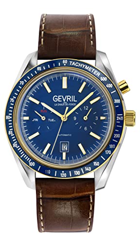 Gevril Men's Lenox Swiss Automatic Watch, Genuine Italian Leather Strap