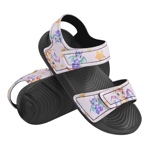 Kids Sandals Dragon Print Summer Sport Hiking Sandals Leather Beach Water Shoes for Boys Girls3