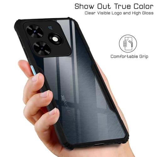 Image of Jkobi Back Cover Case for Tecno Spark Go 2024 (Shockproof with Polycarbonate Clear Panel | Professional Black)