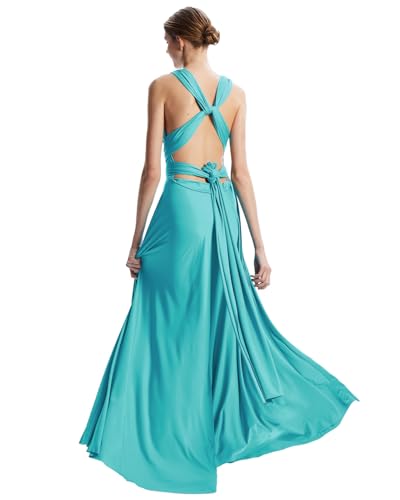 Image of Multi-Way Wrap Infinity Maxi Dress for Bridesmaids & Wedding Guest | 31 Colors for All Wedding Themes, One Size & Plus, 1 Dress for Any Events, Evening, Prom, Gala, Non-See-Through, Wrinkle-Free
