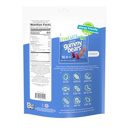 Image of YumEarth, Gummy Bears Snack Pack Organic, 10 Count