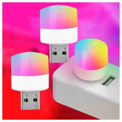 3Pack Mini USB Night Light - 7 Color Changing LED Atmosphere Light, Compact Plug in Ambient Lighting Source for Home Kitchen Bedroom Bathroom Hallway Corridor Nursery, Car Tiny Decorative Lamp Bulb