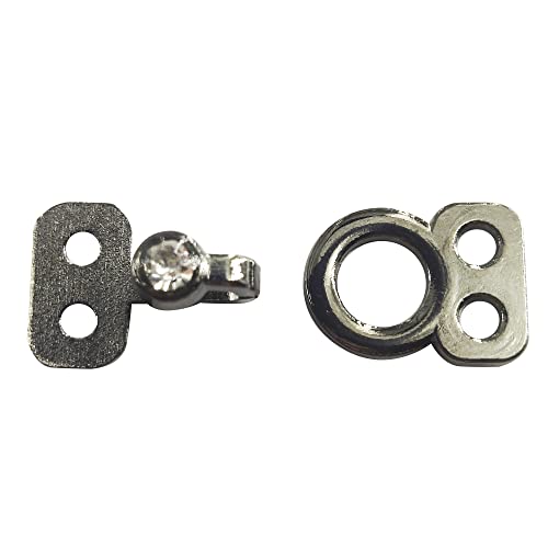 Hook and Eye Fasteners - 10 Pairs Metal Buckle Invisible Closure Clasps for Collar Sewing Buttons Garment Accessories (Gunblack) Q2093