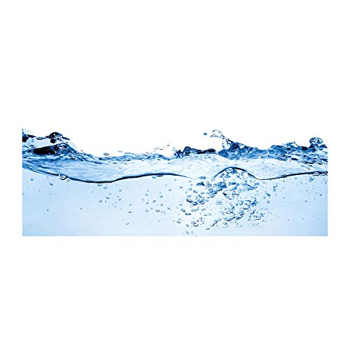Fond de hotte 125x50cm en verre bleu pour effacer les taches de graisse
