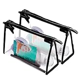 2 PCS Kulturbeutel Transparent, kulturbeutel durchsichtig aus PVC, 1 Liter Beutel Flugzeug handgepäck, wasserdichte Waschtasche für handgepäck flüssigkeiten, Sicherheitskontrolle geeignet