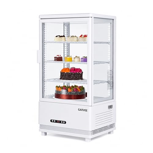 Image of Garvee 2.0 Cu.Ft Beverage Refrigerator with Glass Door, Countertop Double Door Drink Cooler, Commercial Fridge for Drinks and Snacks, 110V, White