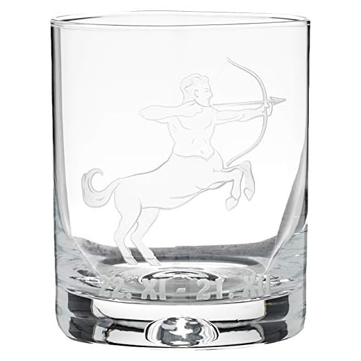 Crystaljulia 05920 whiskyglas med zodiak stöd gravyr, Crystalite, 250 ml
