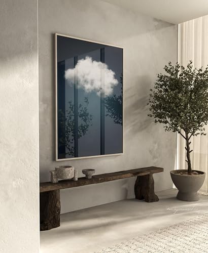 Impression minimaliste nuage bleu marine décoration grand format