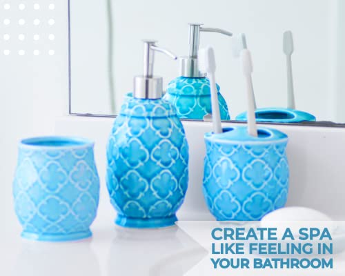 image for Comfify Designer 4-Piece Bathroom Accessory Set – Ceramic Bath Set w
