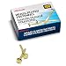 Officemate Round Head Fasteners, 2 Inch Shank, Brass Plated, Box of 100 (99817)