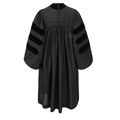 Deluxe Fluted Fabric Clergy Robe Doctoral Black Pastor Robe for Pulpit2
