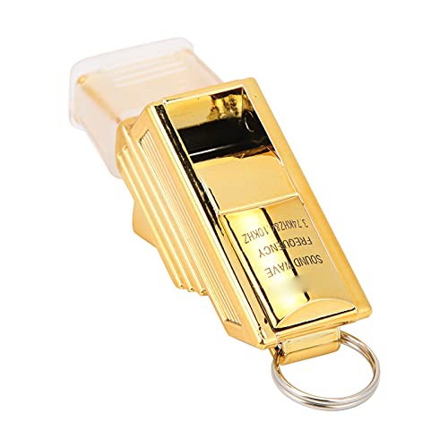 Adium Basketball Volleyball Soccer Whistle, ABS Resin Portable Lightweight Professional Soccer Referee Whistle with Lanyard for Camping Survival for Outdoors(Gold)