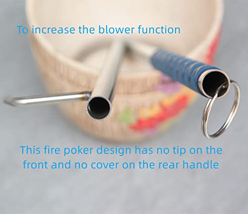 Raomeide Outdoor Fire Poker For Fire Pit Camping, Campfire Poker For Fire Pit 32", Stainless Steel Fire Pit Poker Stick, Fireplace Poker Tools (Blue) #TOP2