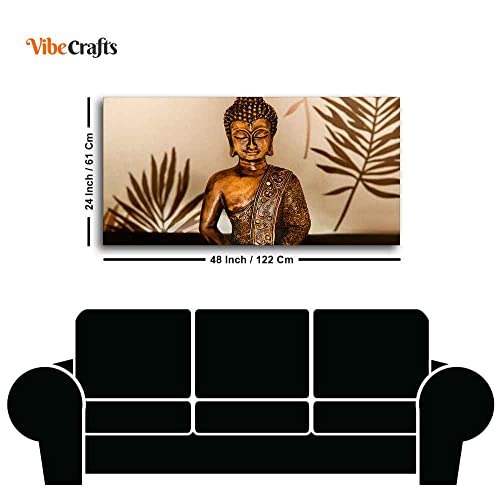 Image of VIBECRAFTS Canvas Paintings for Living Room Drawing Room Buddha In Lotus Position With Serene Smile Canvas Wall Painting Fitted With Wooden Frame For Home | Office | Gift (PTVCH 2475)