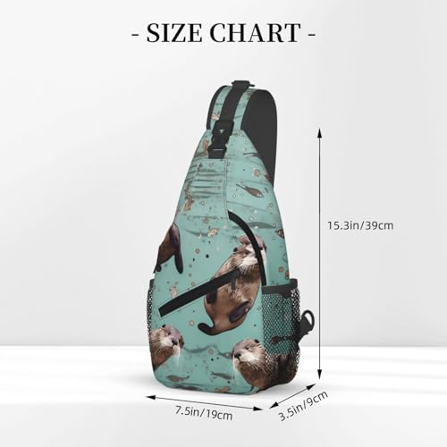 Mochila Sling Bolsa Cruzada Otters Negra miniatura 2