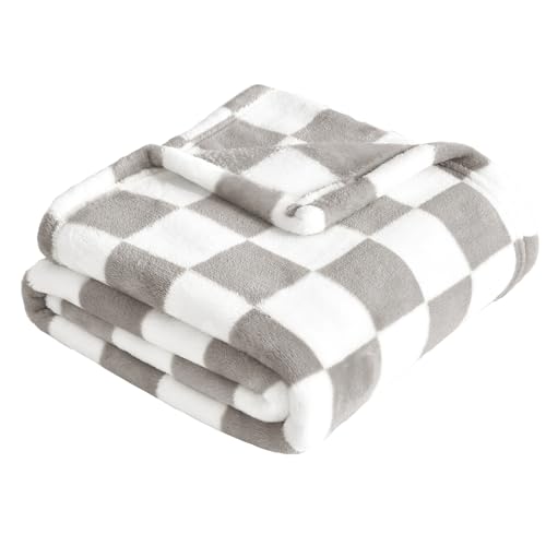 Image of Yurhap Checkered Baby Blanket Fleece Baby Blankets Neutral for Boys Girls, Super Soft Warm Lightweight Infant Toddler Newborn Receiving Gifts for Crib Stroller, 30x40 Inch, Greige
