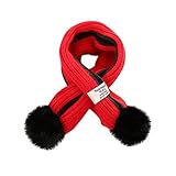 SUCES Winter Schals für Kinder Jungen Mädchen Outdoor Strickschal Winterschal Dicke Warme gestrickte Steck-Schal mit Bommel Kinderschal Skifahren Wandern