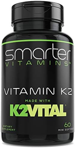 Smarter Vitamin K2 MK7 100mcg, Made with K2VITAL and Kale, 60 Liquid Softgels