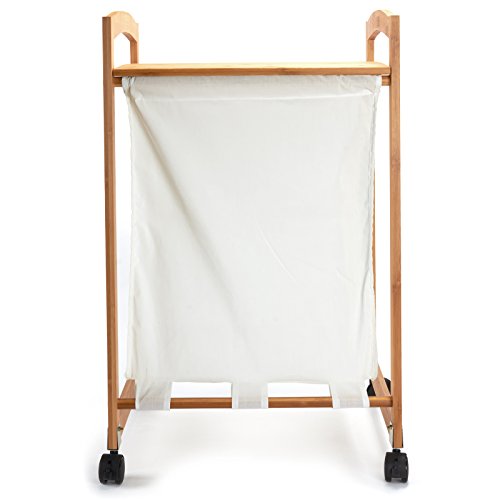 Panier à linge en bambou laqué et toile de qualité supérieure - 6