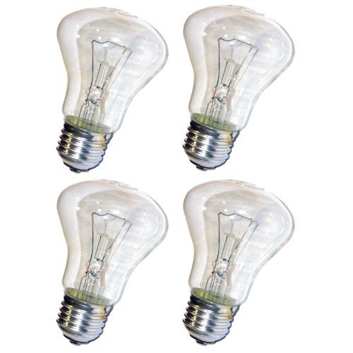 Leuci Lot de 4 ampoules à incandescence Krypton Transparent 100 W E27 Cover