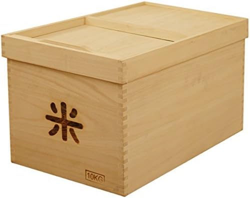Natural paulownia wood made rice bin [paulownia solid / dehumidifying effect / insect effect] by Conposit