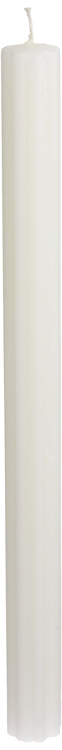 Mopec Cirio Acanalado de Color Blanco en Caja transparante, Pack de 1 Unidad, Cera, 37.00x37.00x43.00 cm