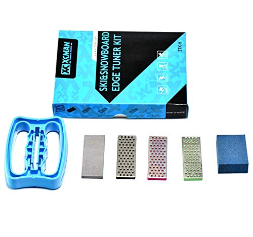 Xcman Snowboard Ski Side Edge Bevel Sharpener Tuning Kit Edge Care Kit -Ski Side Angle Tool +3 Diamonds Files +Gummy Stone #TOP7