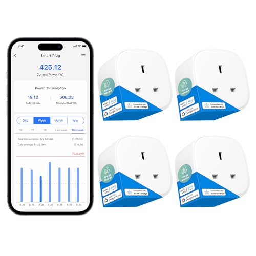 Meross Smart Plug with Energy Monitor Wi-Fi Outlet Work with Alexa Echo, Google Home, Smart Socket No Hub Required 13A (4-Pack) Meross Smart Plug with Energy Monitor Wi-Fi Outlet Work with Alexa Echo, Google Home, Smart Socket No Hub Required 13A (4-Pack)
