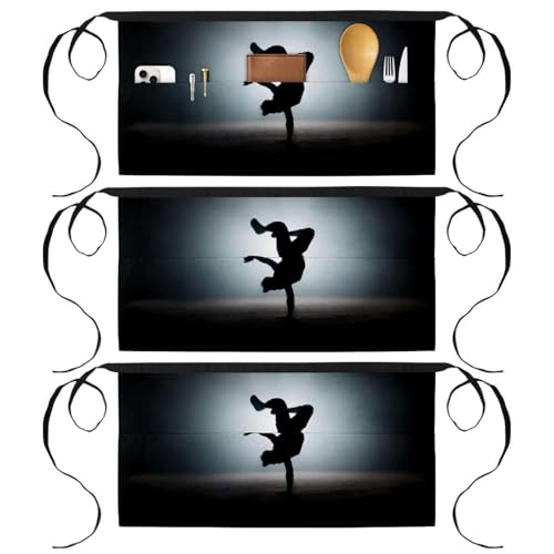 Demi-tablier de cuisine court style chef avec 3 poches pour restaurant bistrot et travail