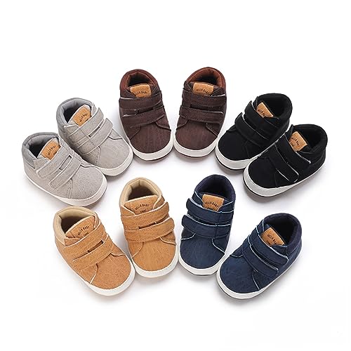 Image of E-FAK Baby Shoes Boys Girls Infant Sneakers Non-Slip Rubber Sole Toddler Crib First Walker Shoes
