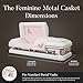 Overnight Caskets Primrose Metal Funeral Casket - Premium 18-Gauge Steel - Fully Appointed Adult Casket - Coffin Featuring Antique-White Velvet Interior Lining and Coordinating Pillow & Throw Set