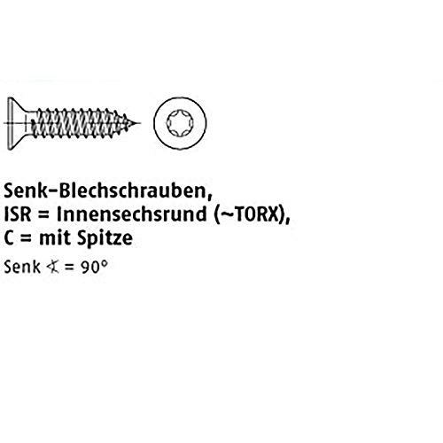 Vis à tôle fraisée ISO 14586 A2 4.2x22mm Torx T20 pour fixations durables - 2