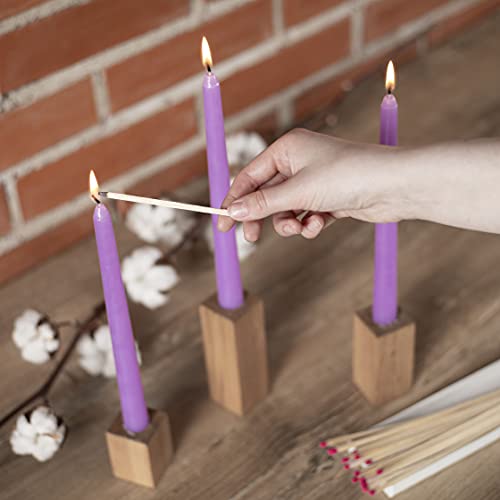 Candwax 10 Inch Taper Candles Set Of 12 - Dripless Taper Candles And Unscented Candlesticks - Perfect As Dinner Candles And Household Candles - Lilac Candles #TOP5