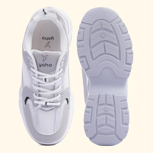 Image of YOHO Women's Chonks Sporty Comfortable Chunky Sneakers | Lightweight & Breathable | Everyday Shoes for Woman /Girls