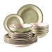 Produktbild MÄSER 931876 Bel Tempo II, Teller-Set für 6 Personen im modernen Vintage Look, 18-teiliges Tafelservice, handbemaltes Keramik-Geschirr Service, Steingut, Grün