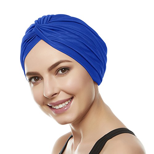 Head Cover for Ladies Women's Swim Bathing/Cap - Great for Women with Cancer Chemo Therapy – Pleated Polyester Turquiose