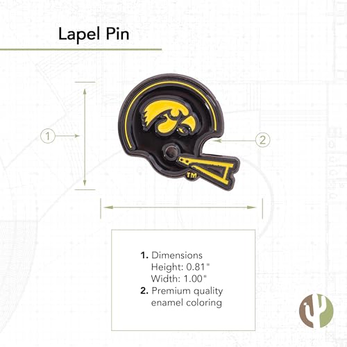 Image of Desert Cactus University of Iowa Lapel Pin IOWA Hawkeyes Made of Metal for Formal Wear, Bag and Hat Jewelry, and Tie Tack (Pin E)