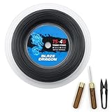 Etada 16 Gauge Polyester Tennis String Reel 660ft (200m) – Durable Control Tennis Racket Strings with Carbon Steel Cutter & Wooden String Straightener, Black