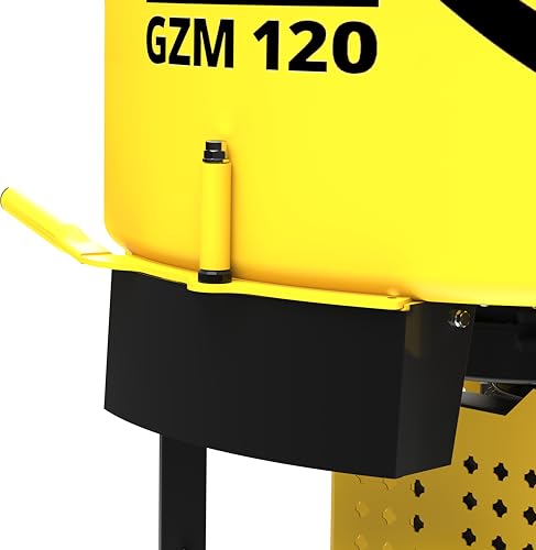 Güde Zwangsmischer GZM 120 (230 V, 2000 W, 72 cm Trommel-Ø, 120 Liter Trommelvolumen, Mischwerkumdrehung 32 U/min., Sackaufreißer am Schutzgitter, klappbare Eimer-Vorrichtung, Motorschutzabdeckung)