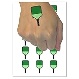 Pickleball Paddle Temporary Tattoo Water Resistant Fake Body Art Set Collection - 15 2' Tattoos (1 Sheet)