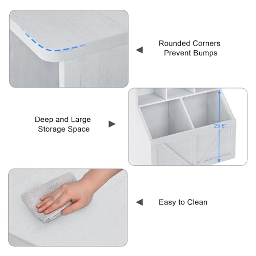 GarveeHome Kids Toy Storage Organizer, Kids Bookshelf and Toy Storage, Toddlers Bookshelf Toy Organizer for Kids Rooms Playroom Bedroom Nursery Daycare, Vintage White