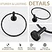 APLusee Matte Black Towel Ring Wall Mounted, Hand Towel Holder for Bathroom, Solid Stainless Steel Round Wall Hanger
