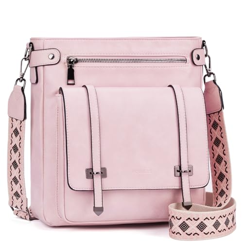 Roulens Crossbody Bags for Women,Multi Pocket Crossbody Purses Vegan Leather Shoulder Handbags Travel Purse Adjustable Strap