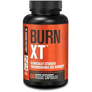 Jacked Factory Burn-XT Clinically Studied Fat Burner & Weight Loss Supplement – Appetite Suppressant & Energy Booster – with Acetyl L-Carnitine, Green Tea Extract and More – 60 Natural Diet Pills