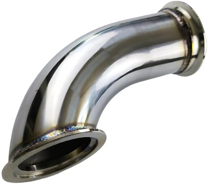 3" ID V-Band Flange Stainless Steel Elbow Adapter Pipe | 90 Degree Universal Turbo Exhaust Pipe | High-Performance V-Band Adapter