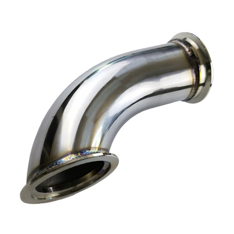 3" ID V-Band Flange Stainless Steel Elbow Adapter Pipe | 90 Degree Universal Turbo Exhaust Pipe | High-Performance V-Band Adapter