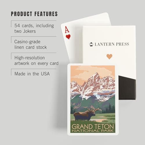 Baraja de 52 cartas Poker Lantern Press Grand Teton miniatura 3