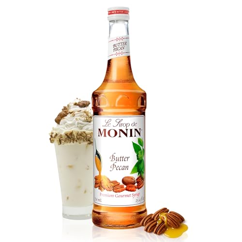Monin - Butter Pecan Syrup | Premium Syrup for Coffee, Shakes, Cocktails & More | Clean Label with No Artificial Flavors, No Artificial Preservatives (BPA Free Glass Bottle, 750 ml)