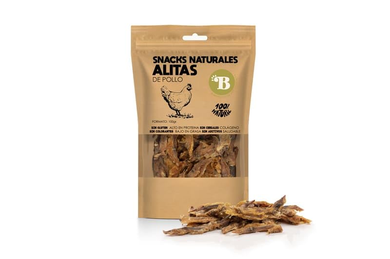 BIMORDISCOS Alitas de Pollo para Perros y Gatos | Snacks | Naturales, Sin Aditivos ni Conservantes | Premios | Ideal para Mascotas de Todos los Tamaños (100g)